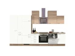 Sale Flex-Well Classic Küchenzeile Florida 360 cm Weiß Matt - Sonoma Eiche