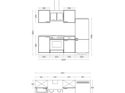 Online Flex-Well Classic Küchenzeile Florida 220 cm Weiß - Sonoma Eiche