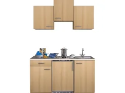 Flex-Well Classic Single-Küchen|Pantryküchen<Küchenzeile Nano 150 cm Buche Nachbildung