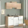 Flex-Well Classic Singleküche Florida 150 cm Weiß - Sonoma Eiche