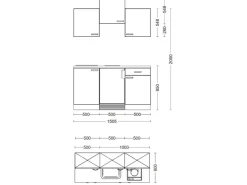 Flex-Well Classic Singleküche Florida 150 cm Weiß - Sonoma Eiche