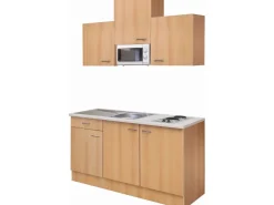 Clearance Flex-Well Classic Singleküche Nano 150 cm Buche Nachbildung