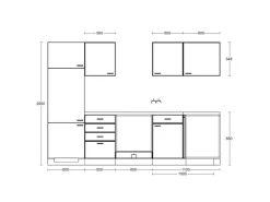 Flex-Well Classic Winkelküchen<Winkelküche Florida 280 cm ohne E-Geräte Sonoma Eiche-Weiß