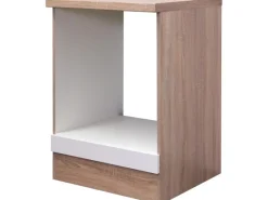 Outlet Herdumbauschrank Valero 60cm Hochglanz Weiß-Sono. Eiche Herde|Küchenschränke