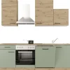 Best Flex-Well Exclusiv Küche 1701-016 Cara 220 cm Schilfgrün matt - Artisan Eiche