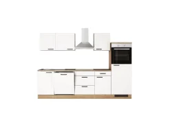 Hot Flex-Well Exclusiv Küche 2320-016 Julia 280 cm Weiß matt-Cosmopolitan Eiche