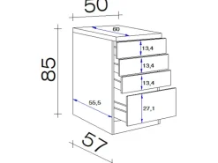 Flex-Well Exclusiv Küchen-Auszugschrank Morena 50cm  Basaltgr.-San Remo
