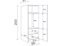 Outlet Küchen-Geräteschrank Cara 60x200cm Schilfgrün matt-Artisan E. Küchenschränke