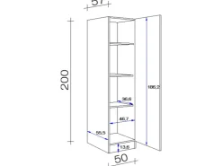 Online Flex-Well Exclusiv Küchen-Geschirrschrank Lara 50 cm -San Remo Eiche Anthrazit