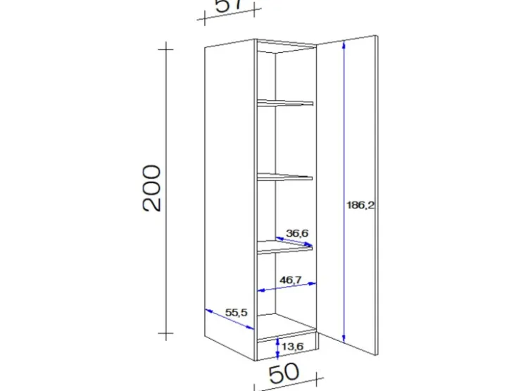 Online Flex-Well Exclusiv Küchen-Geschirrschrank Lara 50 cm -San Remo Eiche Anthrazit