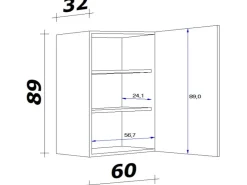 Online Flex-Well Exclusiv Küchen-Hängeschrank Lara 60x89cm Anthrazit-San Remo Eiche