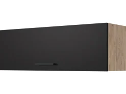 Best Flex-Well Exclusiv Küchen-Kurz-Oberschrank Capri 100x32cm Schwarz-Endgrain Oak