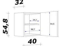 Sale Küchen-Oberschrank Vintea 40 cm Magnolie matt - Lancelot Oak Küchenschränke