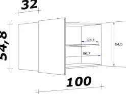 Online Küchen-Oberschrank Vintea 100 cm Magnolie matt - Lancelot Oak Küchenschränke