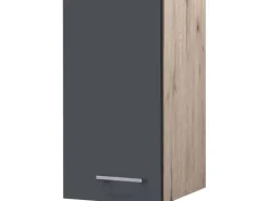 Outlet Küchen-Oberschrank Morena 30cm Basaltgrau matt-San Remo Eiche Küchenschränke
