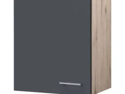 Online Flex-Well Exclusiv Küchen-Oberschrank Morena 50cm Basaltgrau matt-San Remo Eiche