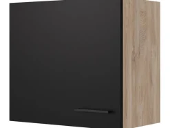 Online Flex-Well Exclusiv Küchen-Oberschrank Capri 60x 55cm Schwarz Matt-Endgrain Oak