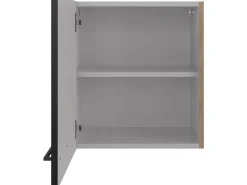 Outlet Flex-Well Exclusiv Küchen-Oberschrank Capri 50x 55cm Schwarz Matt-Endgrain Oak