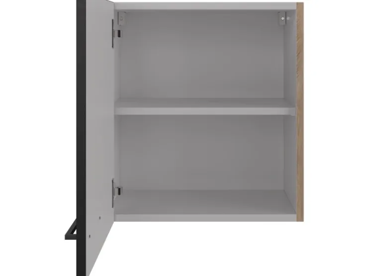 Outlet Flex-Well Exclusiv Küchen-Oberschrank Capri 50x 55cm Schwarz Matt-Endgrain Oak