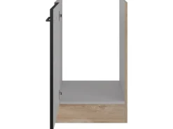 Online Küchen-Spülenunterschrank Capri 50cm Schwarz Matt-Endgrain O. Einbauküchen