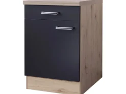 Online Flex-Well Exclusiv Küchen-Unterschrank Lara 60 cm -San Remo Eiche Anthrazit