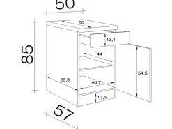 Online Flex-Well Exclusiv Küchen-Unterschrank Cara 50cm Schilfgrün matt - Artisan Eiche