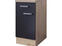 Best Flex-Well Exclusiv Küchen-Unterschrank Lara 40 cm -San Remo Eiche Anthrazit