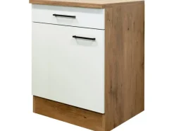 Outlet Küchen-Unterschrank Vintea 60 cm Magnolie matt - Lancelot Oak Einbauküchen