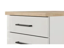 Outlet Flex-Well Exclusiv Küchenzeile Lund 310 cm Lichtgrau glänzend-Rauchgrau