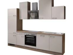 Best Flex-Well Exclusiv Küchenzeile Orlando 280 cm Kaschmir Glanz-Sonoma Eiche