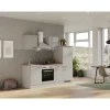 Best Flex-Well Exclusiv Küchenzeile 1706-002 Lund 220 cm Lichtgrau glänzend-Rauchgrau