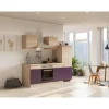 Sale Flex-Well Exclusiv Küchenzeile Focus 220 cm Akazie - Aubergine