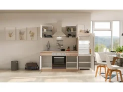 Sale Flex-Well Exclusiv Küchenzeile Focus 220 cm Akazie - Aubergine