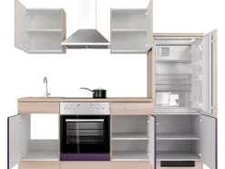 Sale Flex-Well Exclusiv Küchenzeile Focus 220 cm Akazie - Aubergine