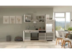Sale Küchenzeile Lara 220 cm Anthrazit - San Remo Eiche Herde|Kühlschränke