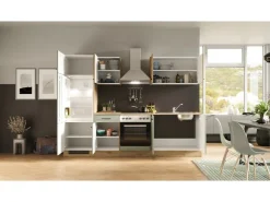 Best Flex-Well Exclusiv Küchenzeile Cara 270 cm Schilfgrün matt - Artisan Eiche
