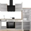 Best Flex-Well Exclusiv Küchenzeile Orlando 220 cm Kaschmir Glanz - Sonoma Eiche