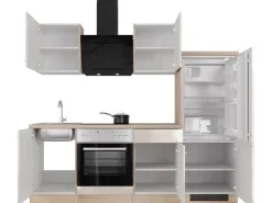 Best Flex-Well Exclusiv Küchenzeile Orlando 220 cm Kaschmir Glanz - Sonoma Eiche