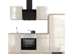Best Flex-Well Exclusiv Küchenzeile Orlando 220 cm Kaschmir Glanz - Sonoma Eiche