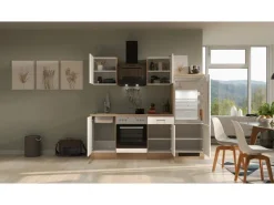 Best Flex-Well Exclusiv Küchenzeile Orlando 220 cm Kaschmir Glanz - Sonoma Eiche