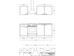 Flex-Well Exclusiv Pantryküchen|Herde<Küchenzeile Lara 210 cm Anthrazit - San Remo Eiche
