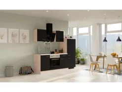 Online Flex-Well Exclusiv Küchenzeile Lara 220 cm Anthrazit - San Remo Eiche