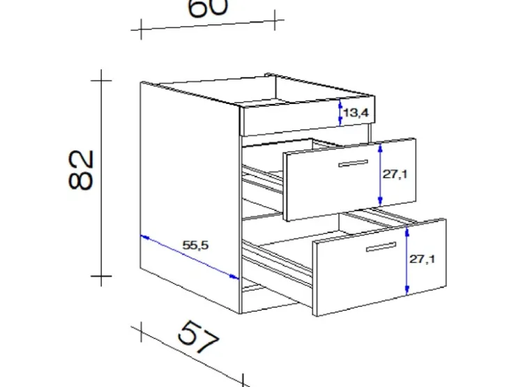 Online Flex-Well Exclusiv Kochstellenschrank Lara 60cm ohne Arbeitsplatte Anthra. -