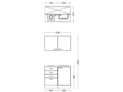 Online Flex-Well Exclusiv Miniküche Cara 100 cm Schilfgrün matt - Artisan Eiche