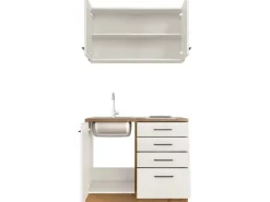 Best Flex-Well Exclusiv Miniküche Vintea 100 cm Magnolia matt - Lancelot Oak