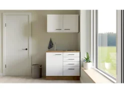 Best Flex-Well Exclusiv Miniküche Vintea 100 cm Magnolia matt - Lancelot Oak