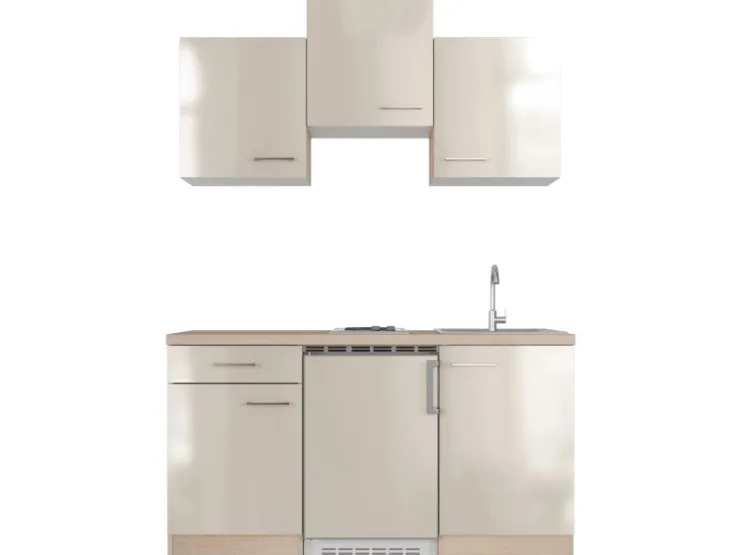 Best Flex-Well Exclusiv Singleküche Orlando 150 cm Kaschmir Glanz - Sonoma Eiche