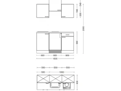 Best Flex-Well Exclusiv Singleküche Lara 150 cm Anthrazit - San Remo Eiche