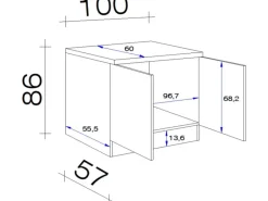New Spülenunterschrank Valero 100cm Hochglanz Weiß-Sonoma Eiche Einbauküchen
