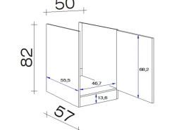Best Flex-Well Exclusiv Spülenunterschrank Valero 50cm Hochglanz Weiß-Sonoma Eiche